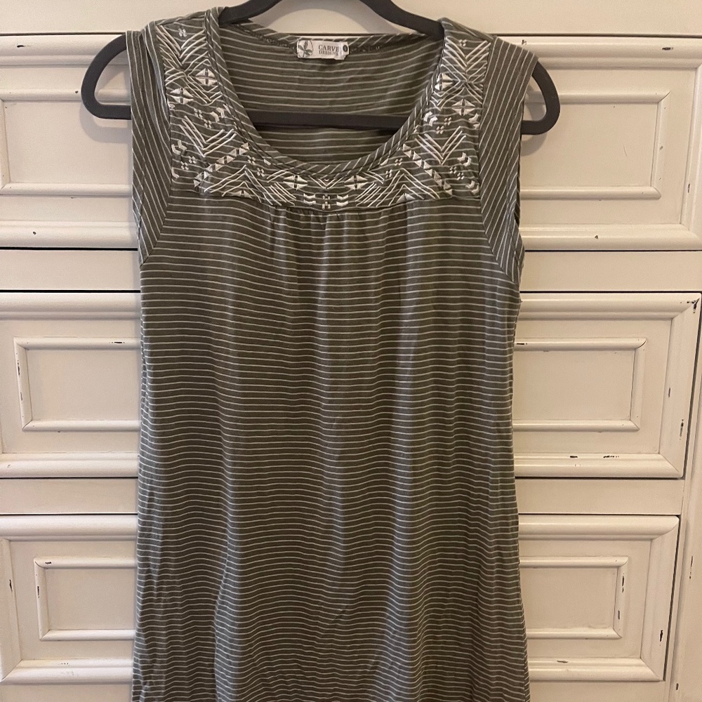 Carver Green and White T-shirt Dress - Size Small